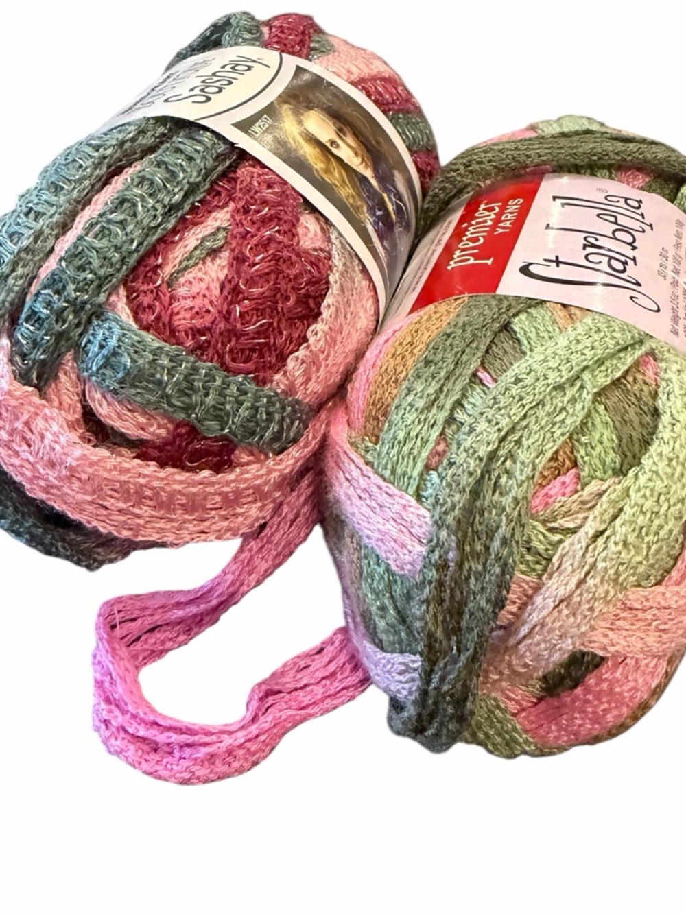 Lot of 2 Starbella Premier Yarns 3.5 Oz Ballet/Spring Bouquet Super Bulky Wide